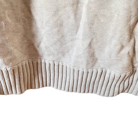 Esprit Vintage Beige 100%‎ Cotton Knit Chucky Silver Snap Grommets Turtleneck - Picture 4 of 8